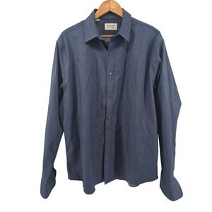Twillory Button Down Shirt Mens XL Blue Untuckable Tailored Fit Stretch Twill